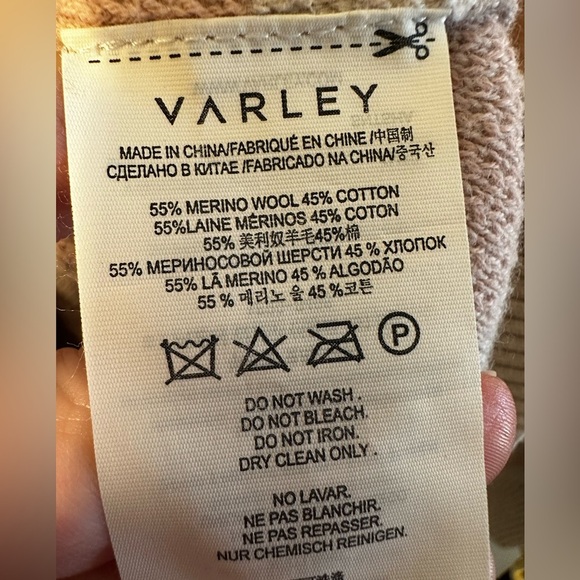 Varley ANTHROPOLOGIE XS MERINO WOOL Mayberry Full Zip Blush Tunic Animal Print - Picture 8 of 16